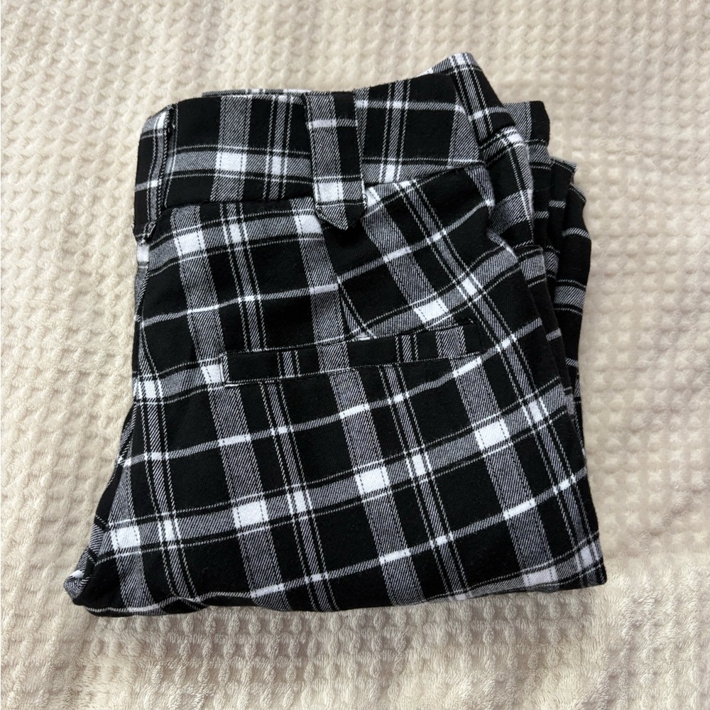Plaid Black and White Women’s Dress Pants - Picture 3 of 4